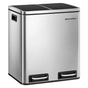 SONGMICS Recycling Bin Steel Rubbish Bin, Step Bin (New)