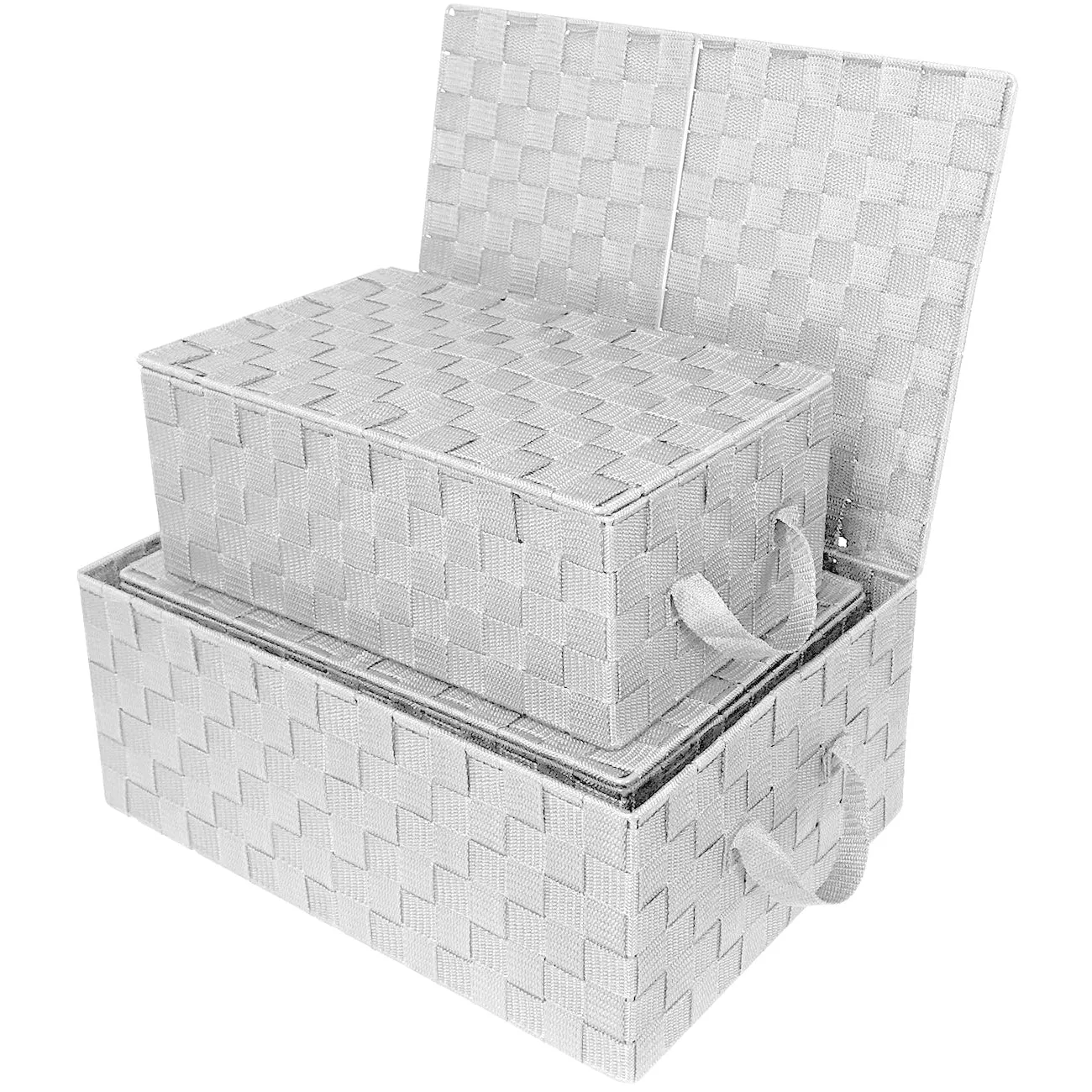 Storage Woven Basket with Lid (3 Pack)