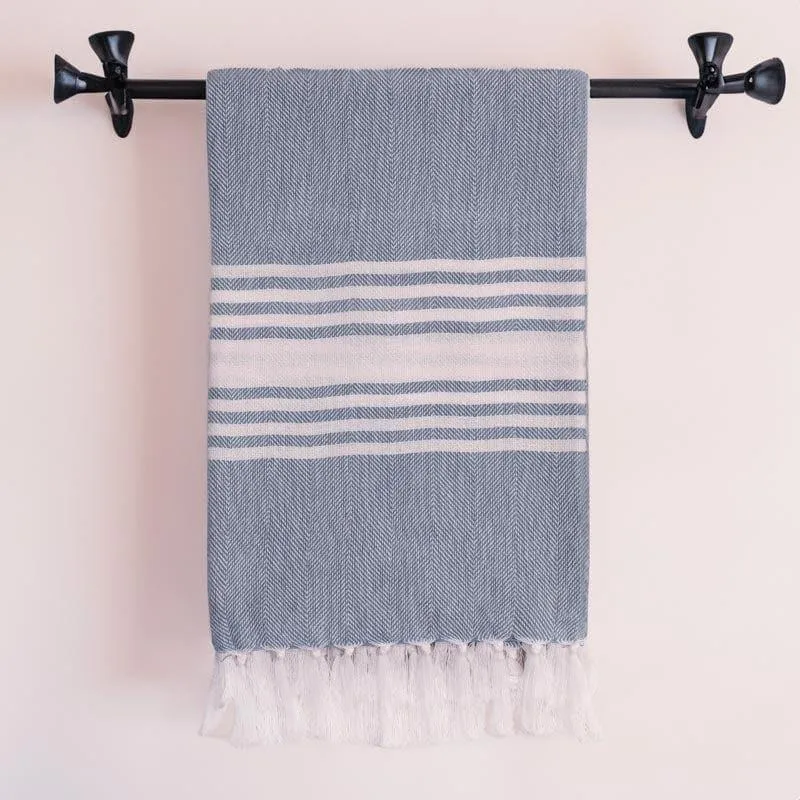 Striped Bliss Bath Towel - Koi Blue