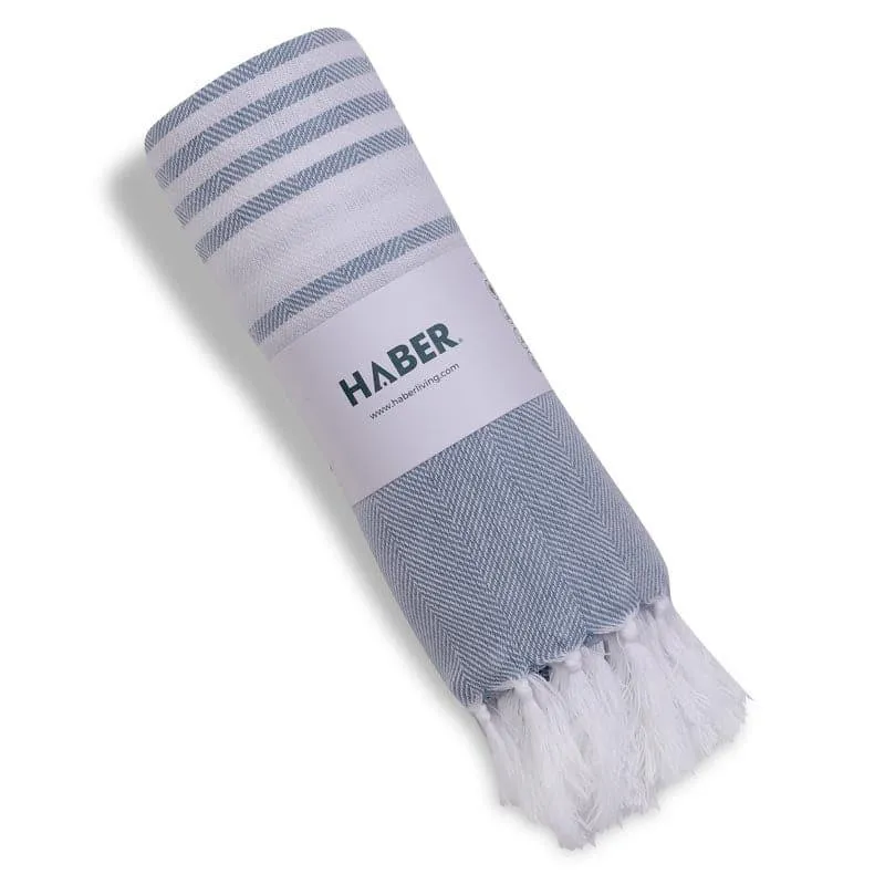 Striped Bliss Bath Towel - Koi Blue