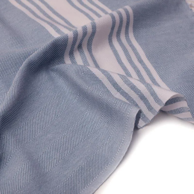 Striped Bliss Bath Towel - Koi Blue