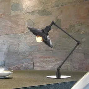 Stylish Vintage Adjustable Table Lamp with Metal Shade for Study Room - Black/Brass