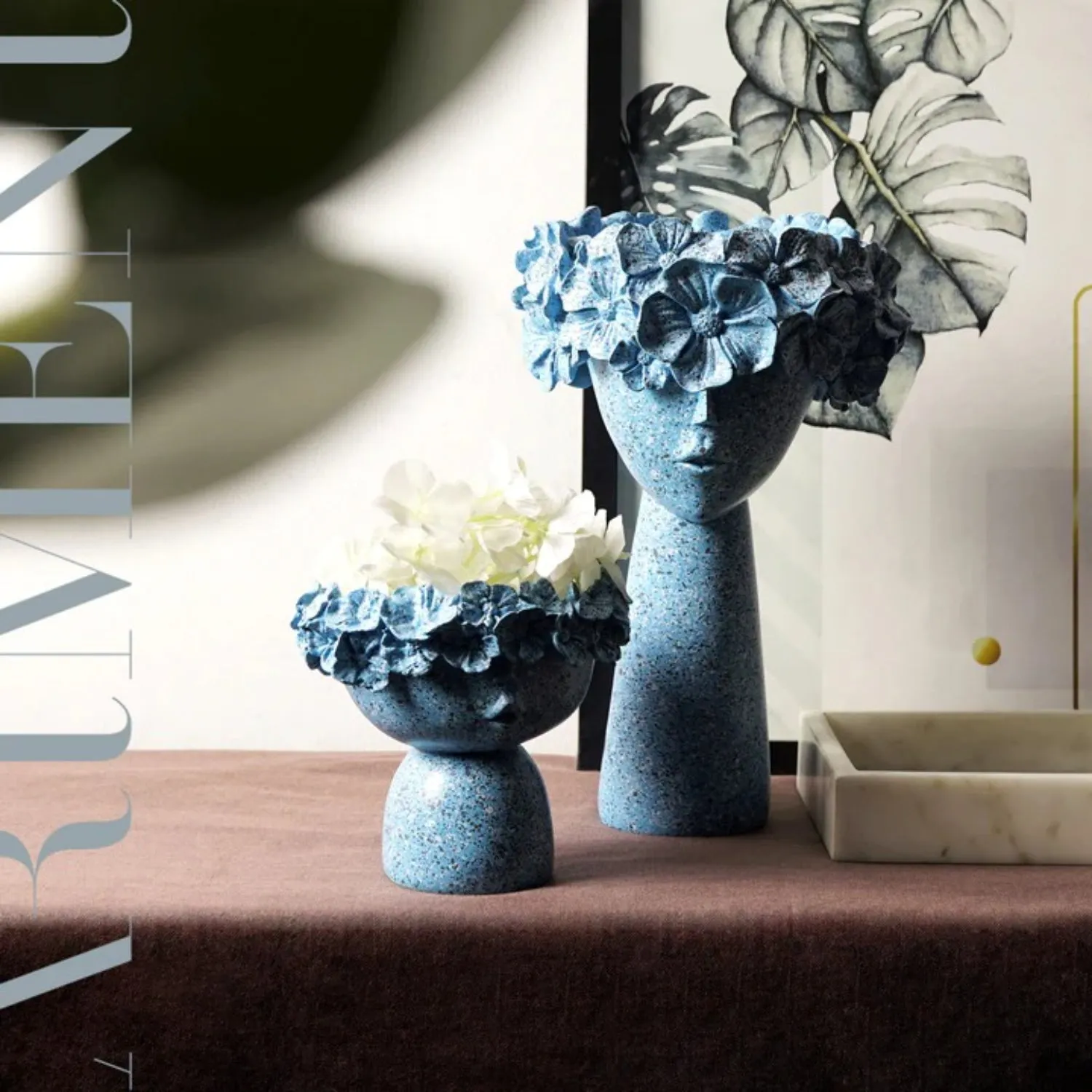 Surreal Faces Table Vase