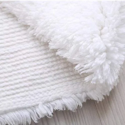 TAAHIRA INTERNATIONAL Bath Mat (White, Cotton, 50 x 80 cm)