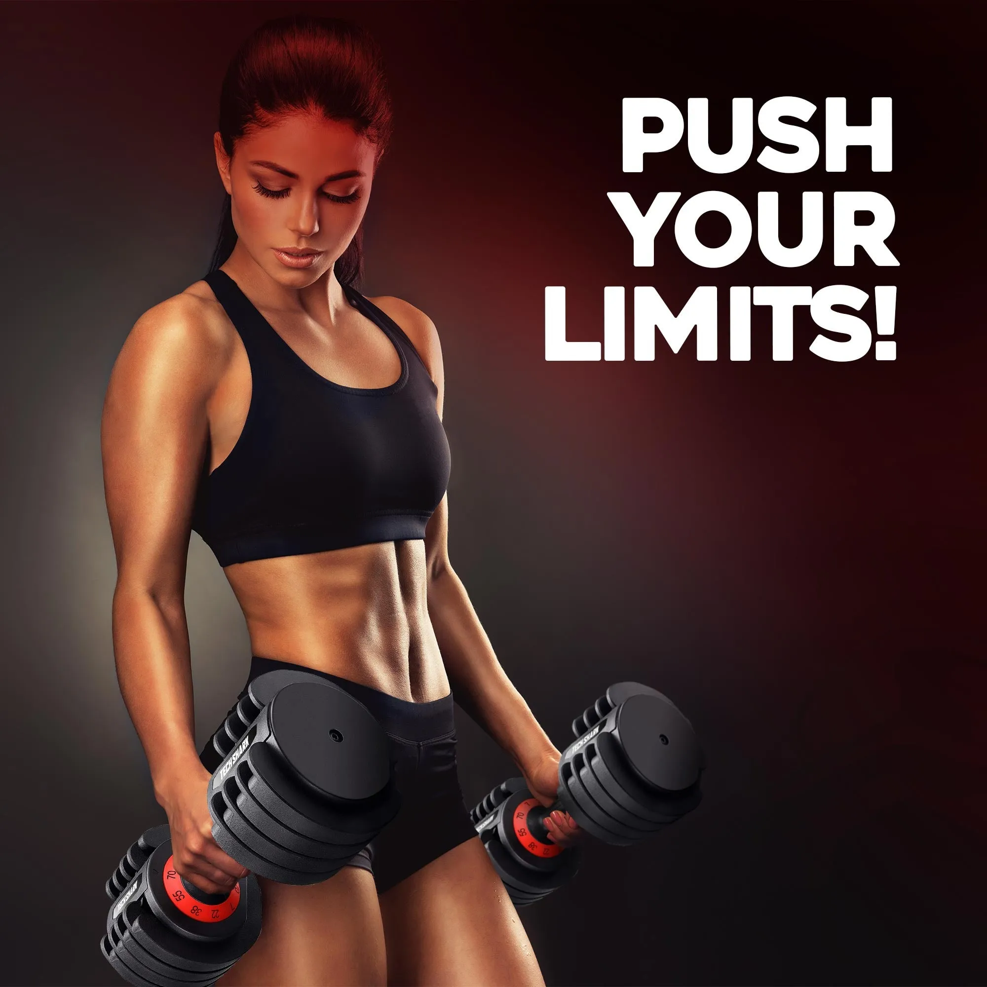 TechShark™ Twist 32 Adjustable Dumbbell 70 lbs