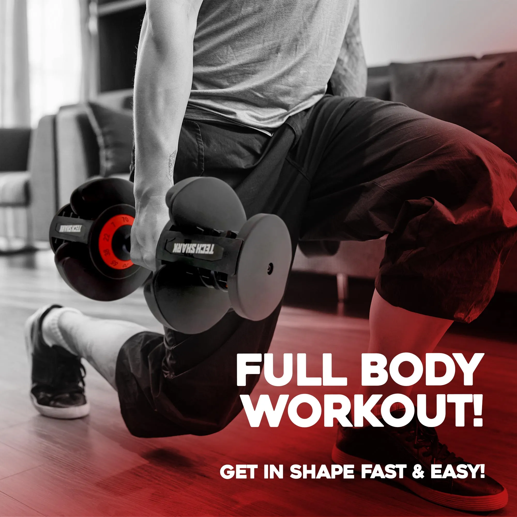 TechShark™ Twist 32 Adjustable Dumbbell 70 lbs