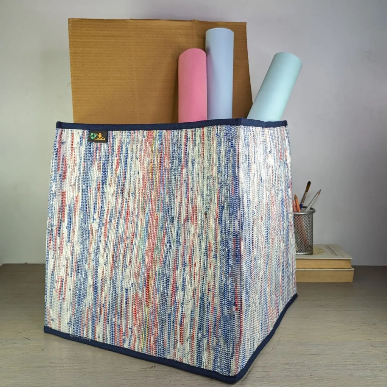 Upcycled Handwoven Collapsible Storage Basket Big (CSBB0424-019) PS_W