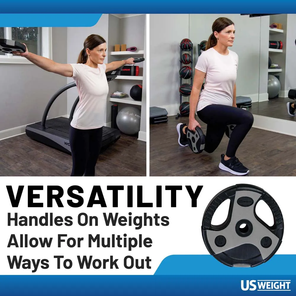US Weight 43 LB Barbell Weight Set with 55" Adjustable Bar - Home Gym Strength Training Equipment