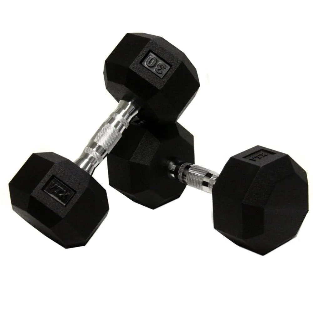 VTX 3 lb to 50 lb 8-sided Urethane Dumbbell Set With Vertical Rack