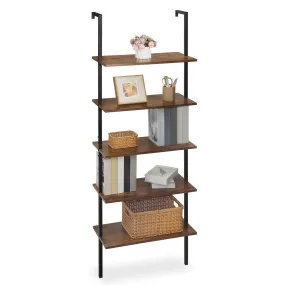Wall Mounted Bookshelf 24"x12"x72.5" - 5 Tier