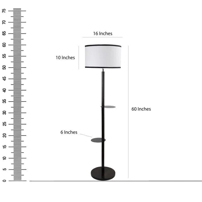 Walnut Musa Floor Lamp With Shelf