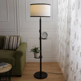 Walnut Musa Floor Lamp With Shelf