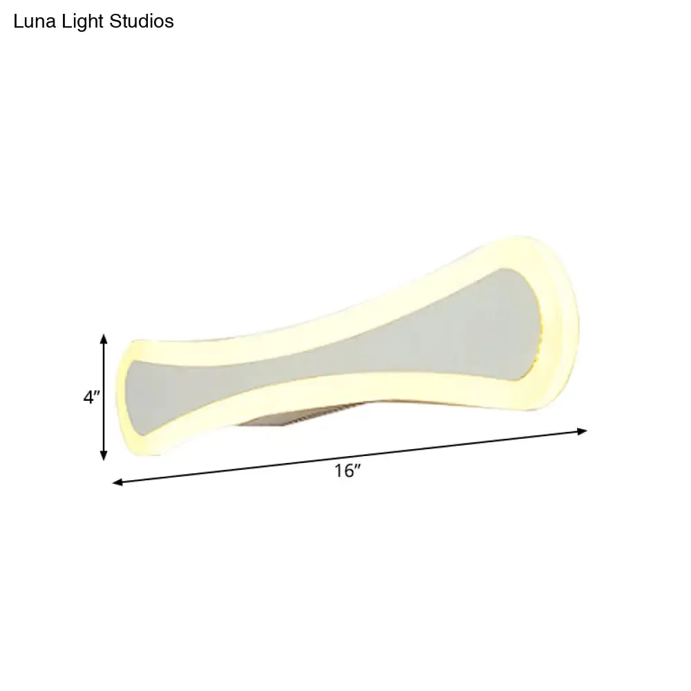 White Acrylic Linear Wall Sconce for Bedroom/Bathroom - Simple & Stylish