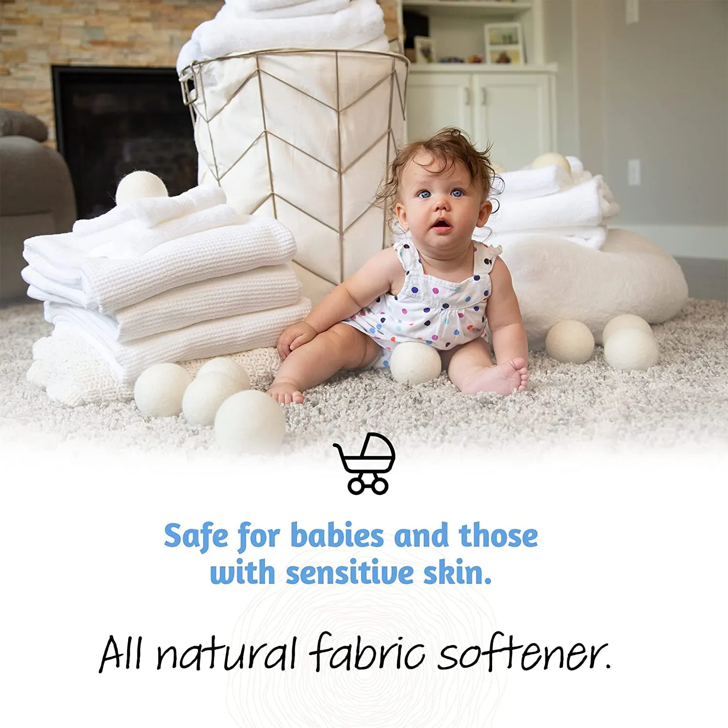 Wool Dryer Balls, 6 Pack XL, Natural Fabric Softener, Award-Winning, Replaces Dryer Sheets, Reusable