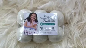Wool Dryer Balls XL FULL Set of 6 White OR 6 Gray Wool Dryer Balls for Softening Laundry 100% Natural Laundry Softener