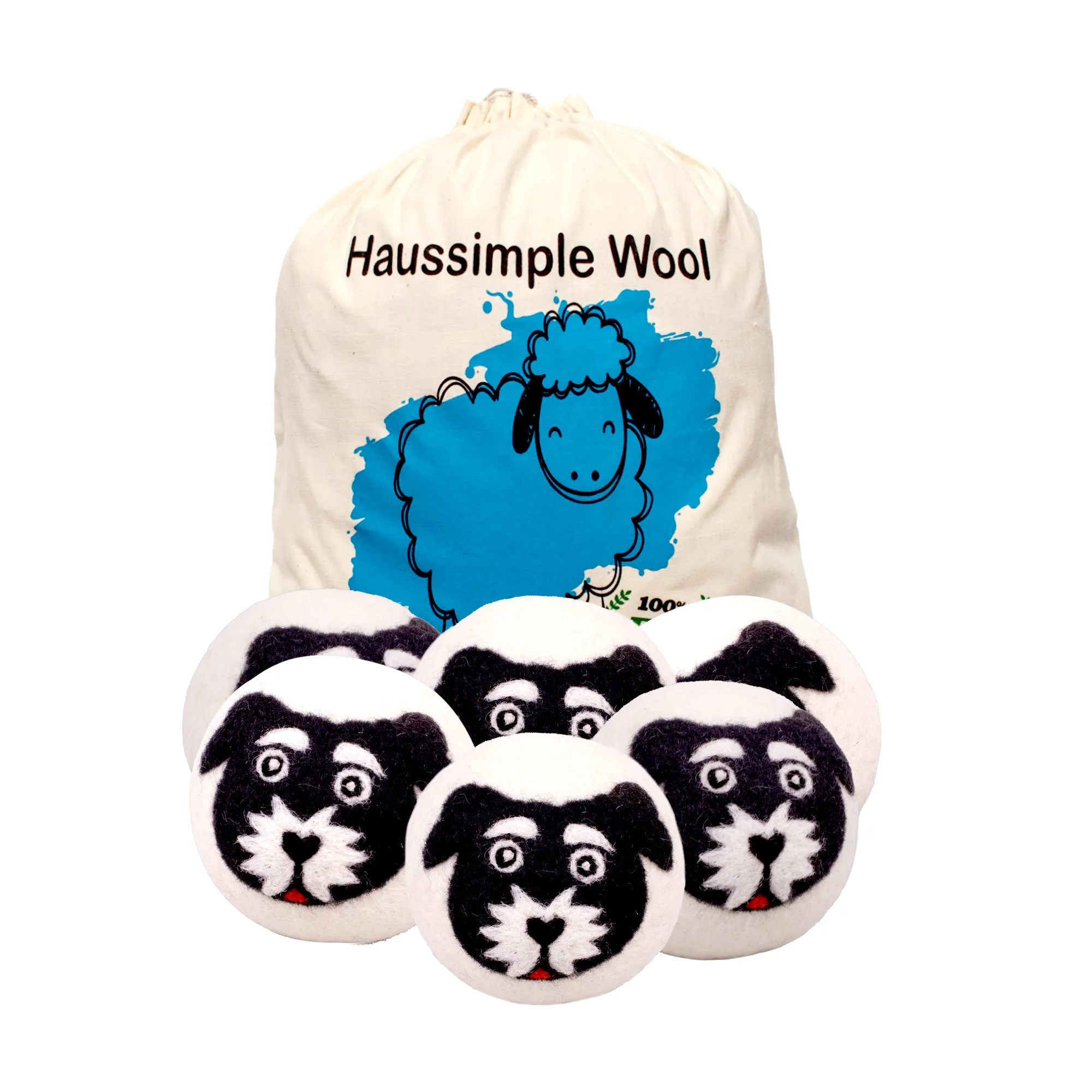 Wool Dryer Balls XL Organic Laundry Fabric Softener 6-Pack