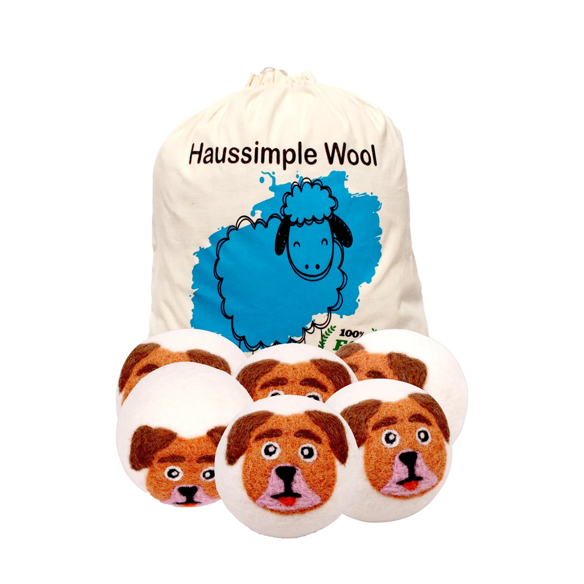 Wool Dryer Balls XL Organic Laundry Fabric Softener 6-Pack