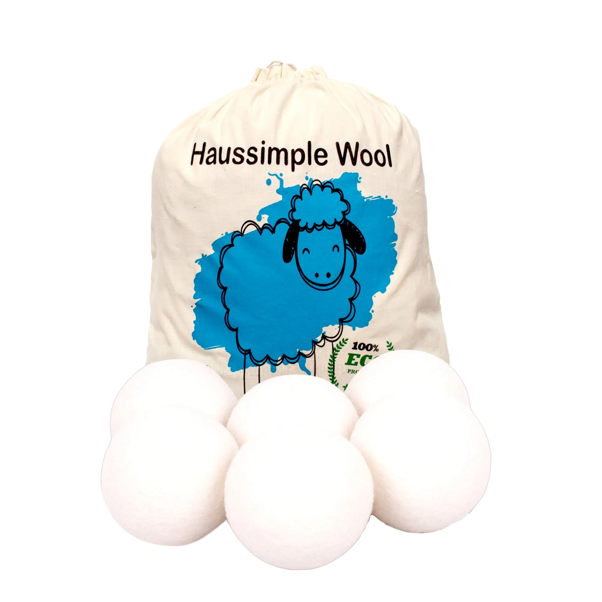 Wool Dryer Balls XL Organic Laundry Fabric Softener 6-Pack