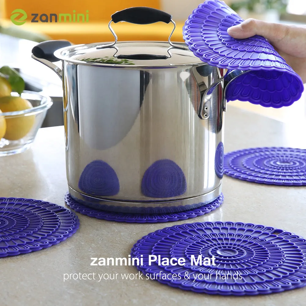 zanmini Silicone Hot Pad Food Safe Place Mat Set of 4