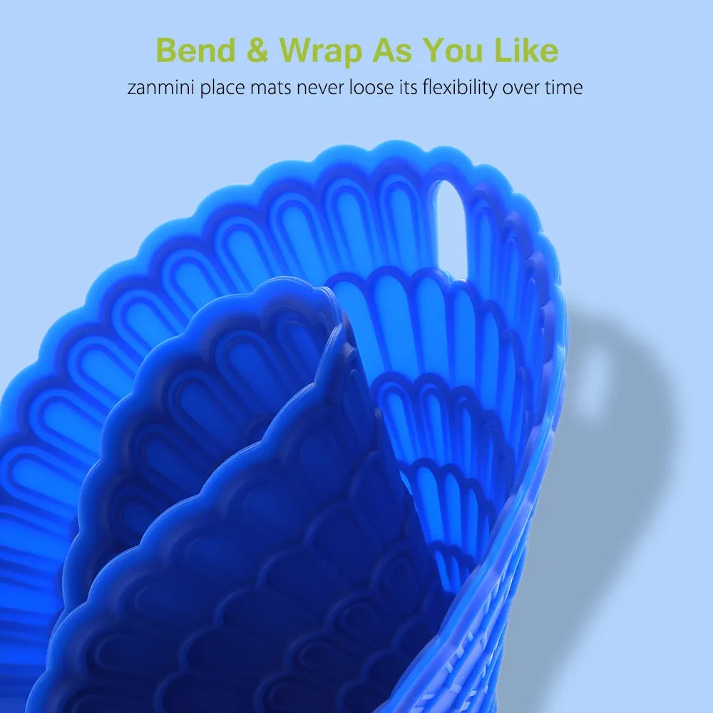 zanmini Silicone Hot Pad Food Safe Place Mat Set of 4